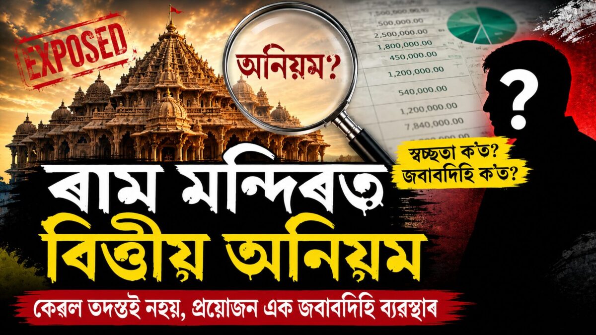 ৰাম মন্দিৰত বিত্তীয় অনিয়ম: কেৱল তদন্তই নহয়, প্ৰয়োজন এক জবাবদিহি ব্যৱস্থাৰ